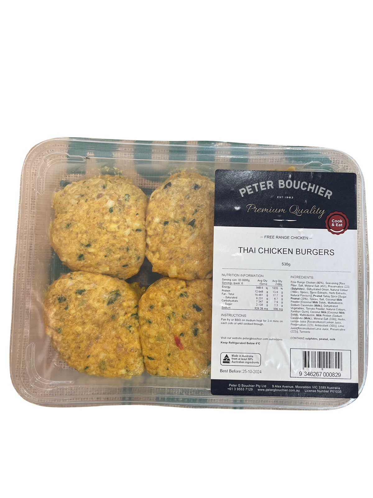 Peter Bouchier- Thai chicken Burgers (6 pack)