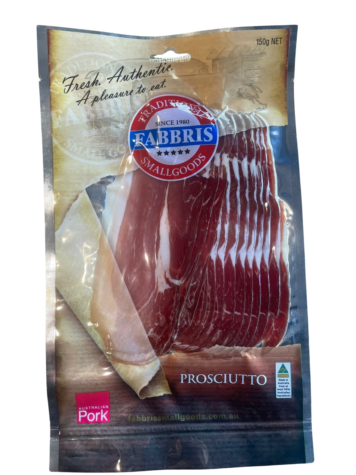 Prosciutto-Sliced, Australian 100g (Fabbris Smallgoods)