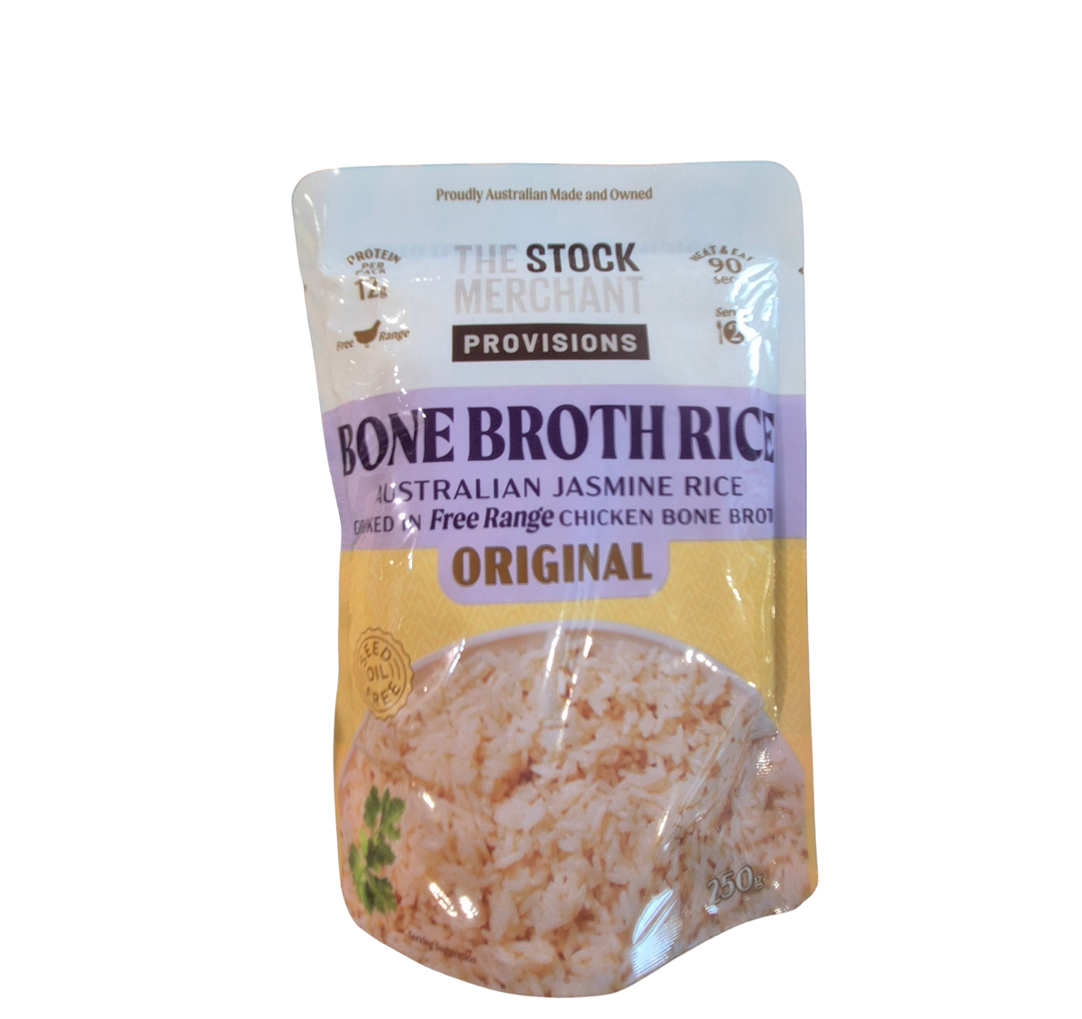 Rice- Bone Broth Original Chicken , Microwave Pouch ( the stock merchant)