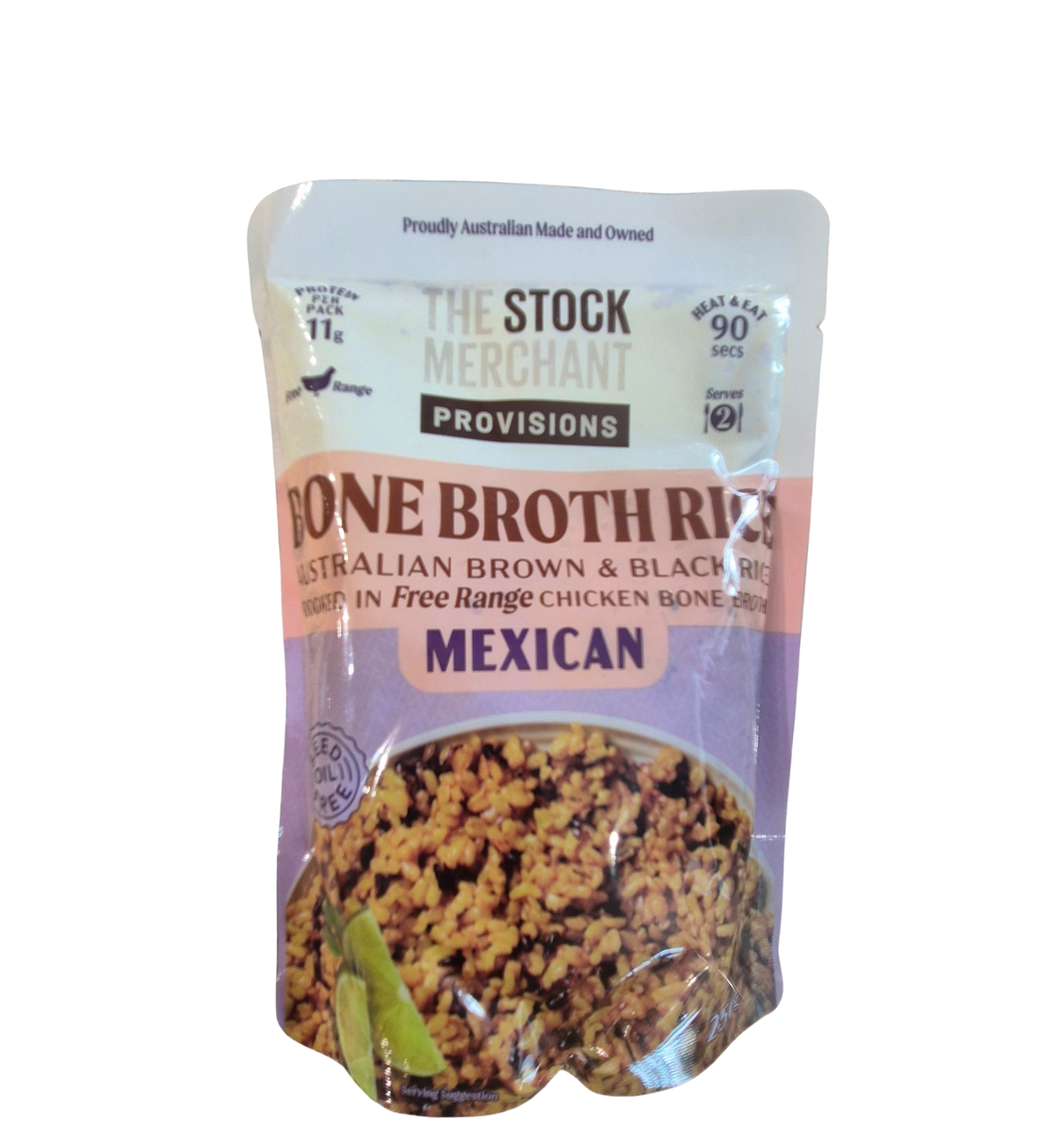 Rice- Mexican chicken Bone Broth, Microwave Pouch 100g ( The stock Merchant)