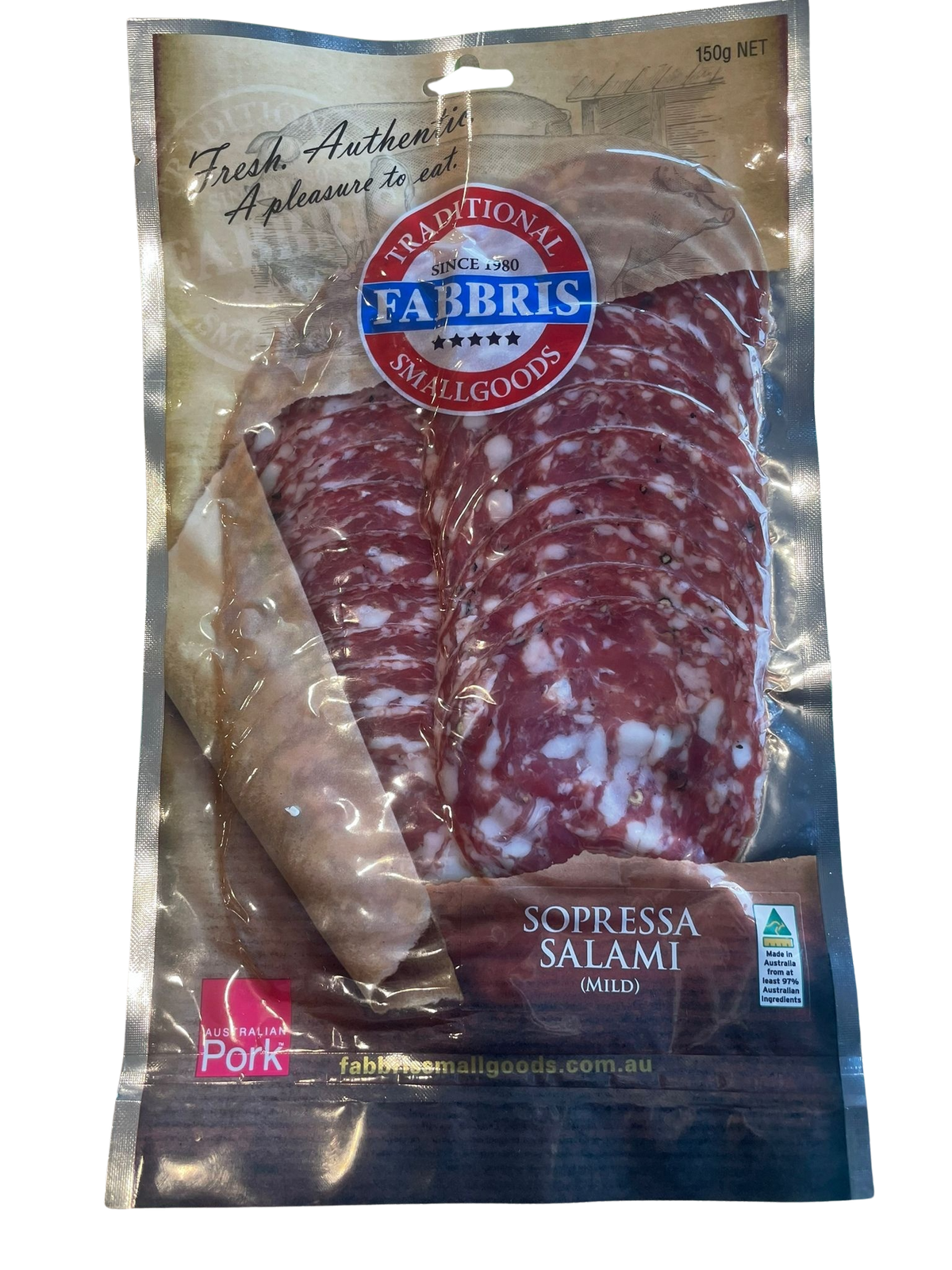 Salami-Sopressa Mild 100g Sliced (Fabbris Smallgoods)