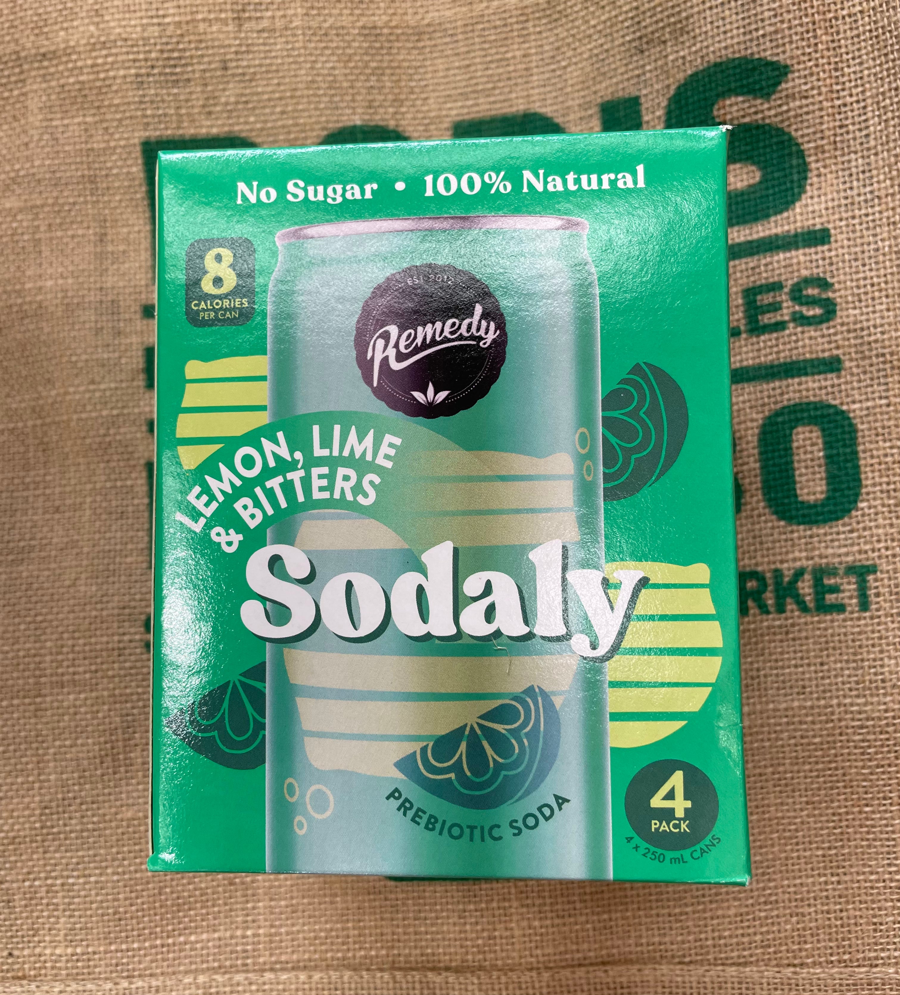 Sodaly- Lemon Lime and Bitters 4 pack ( Remedy)