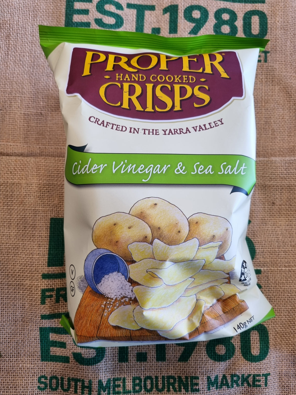 Crisps- Proper, Cidear Vinegar & Sea Salt 140g