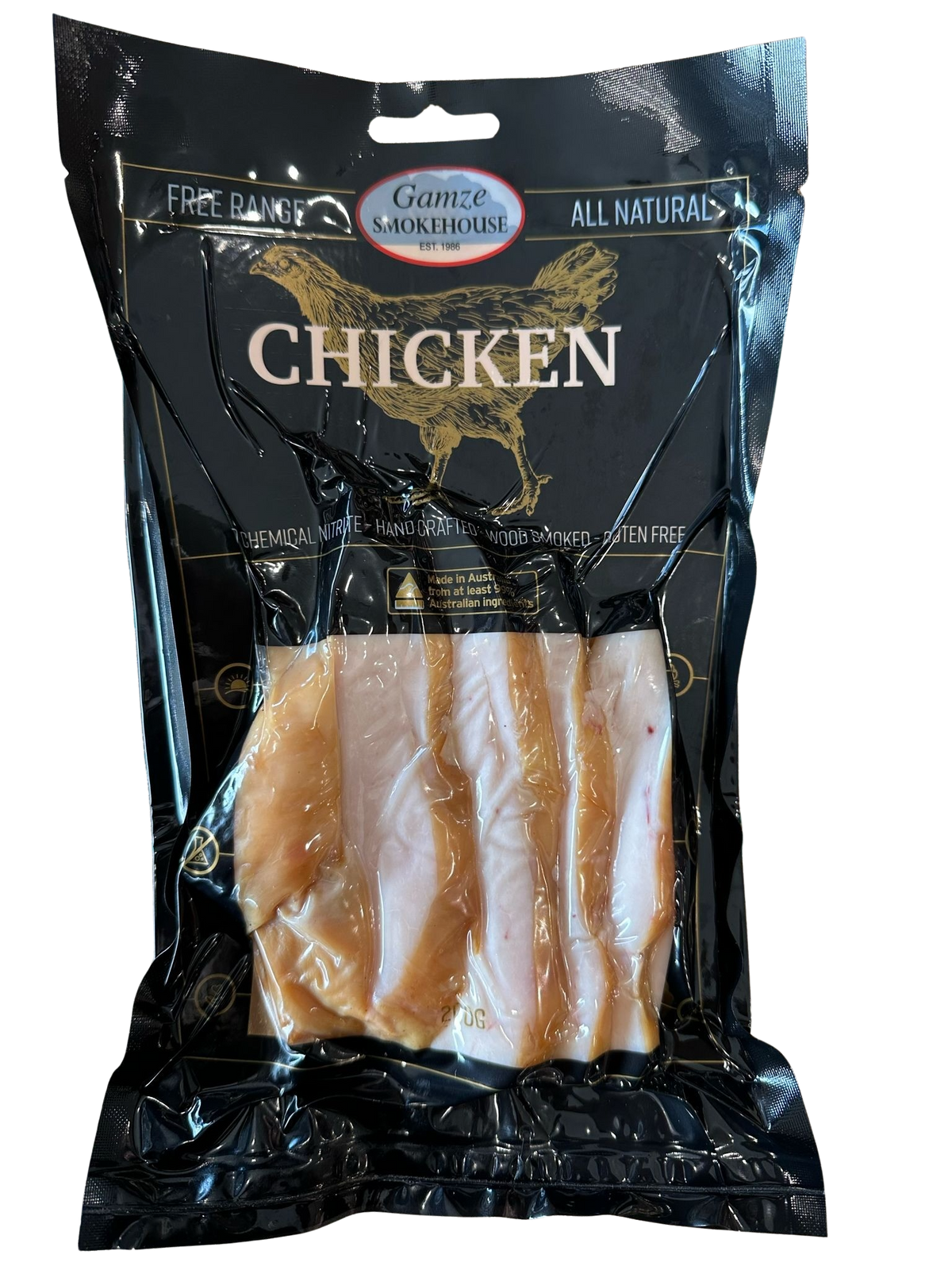 Chicken- Smoked ,Breast sliced 200g ( gamzae smokehouse) nitrate free