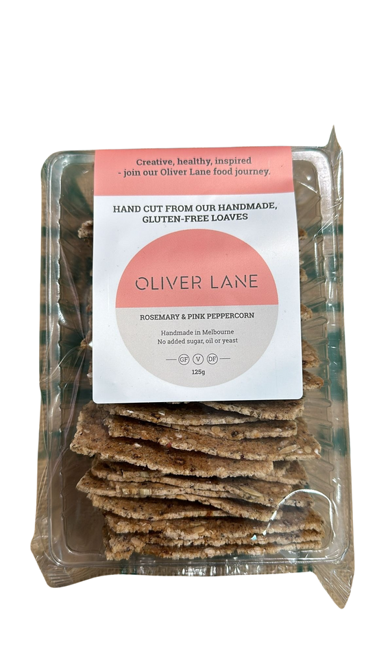 Crisps-Rosemary & Peppercorn 125g , Gluten free made in Melbourne (Oliver lane)