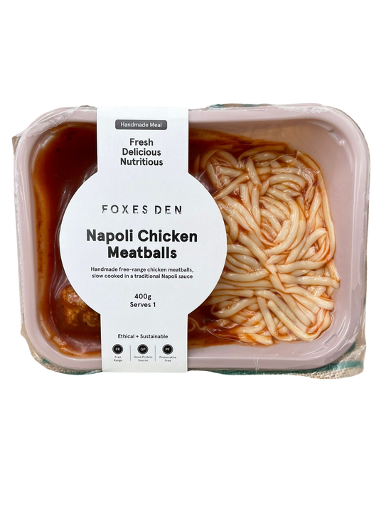 Foxes Den- Napoli Chicken Meatballs 400g ( ready to eat)