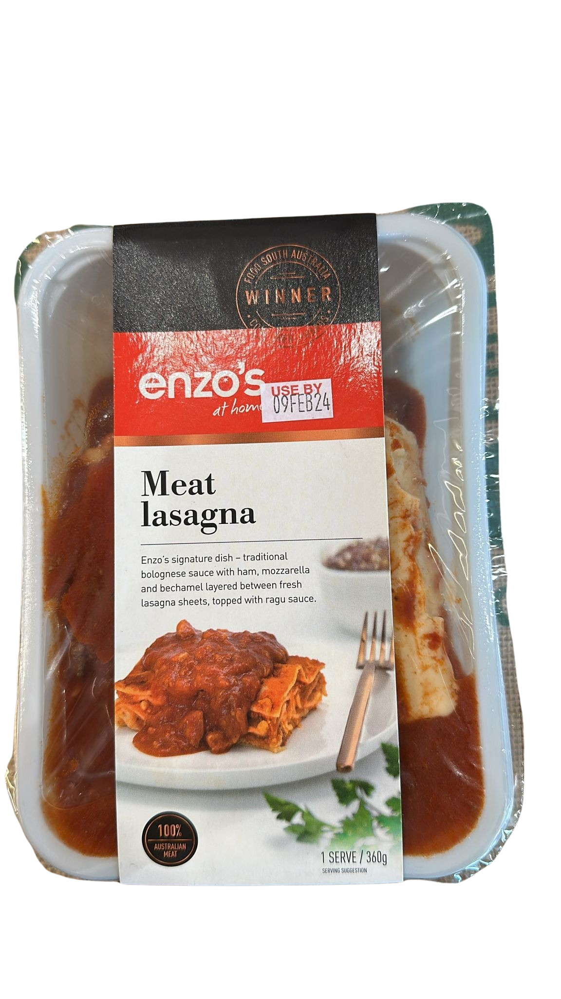 Lasagna- Meat 360g , served 1 heat and serve