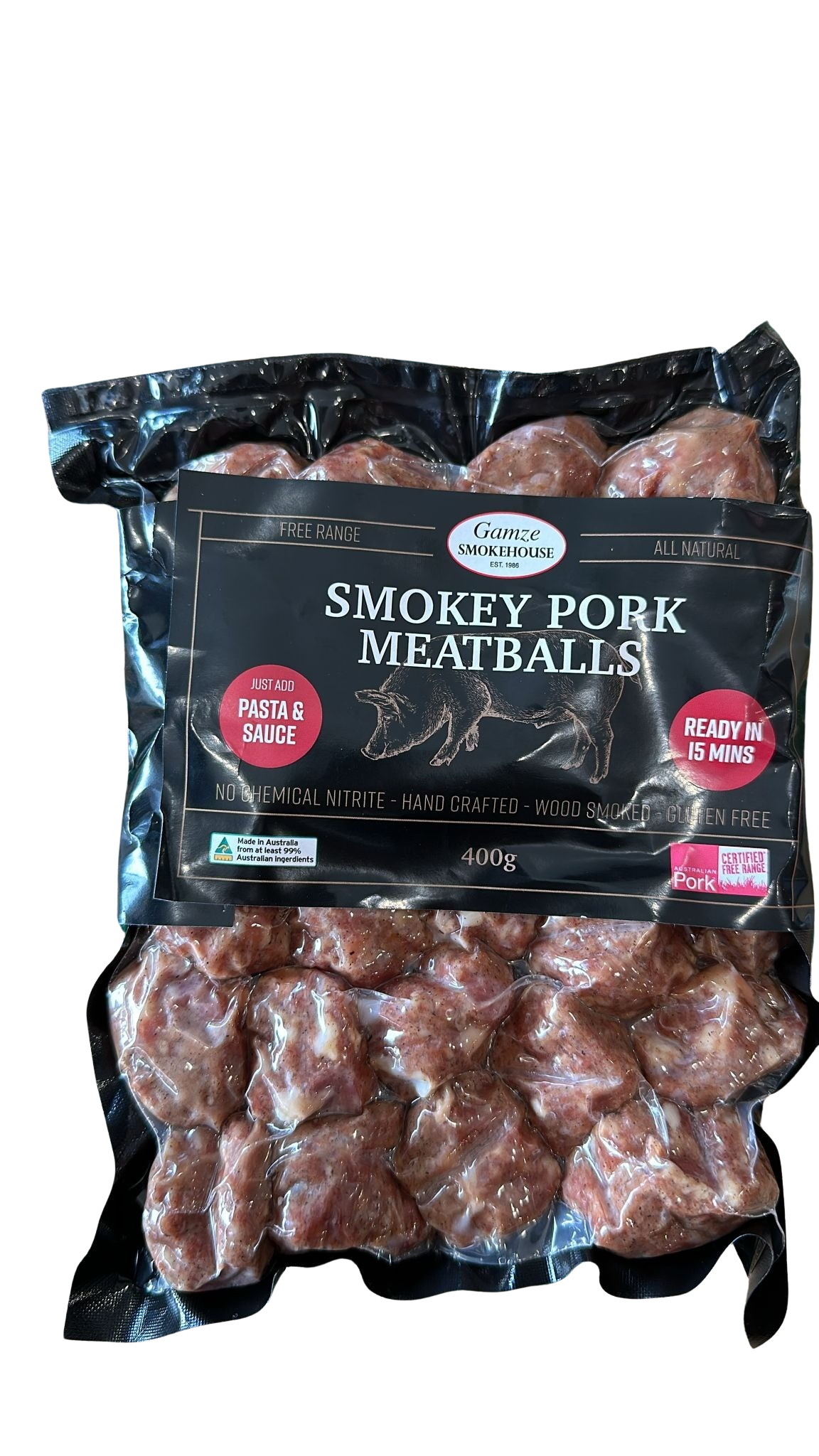 Meatballs-Smoked Pork ( Gamze smokehouse ) handcrafted (just add pasta and sauce! 400g
