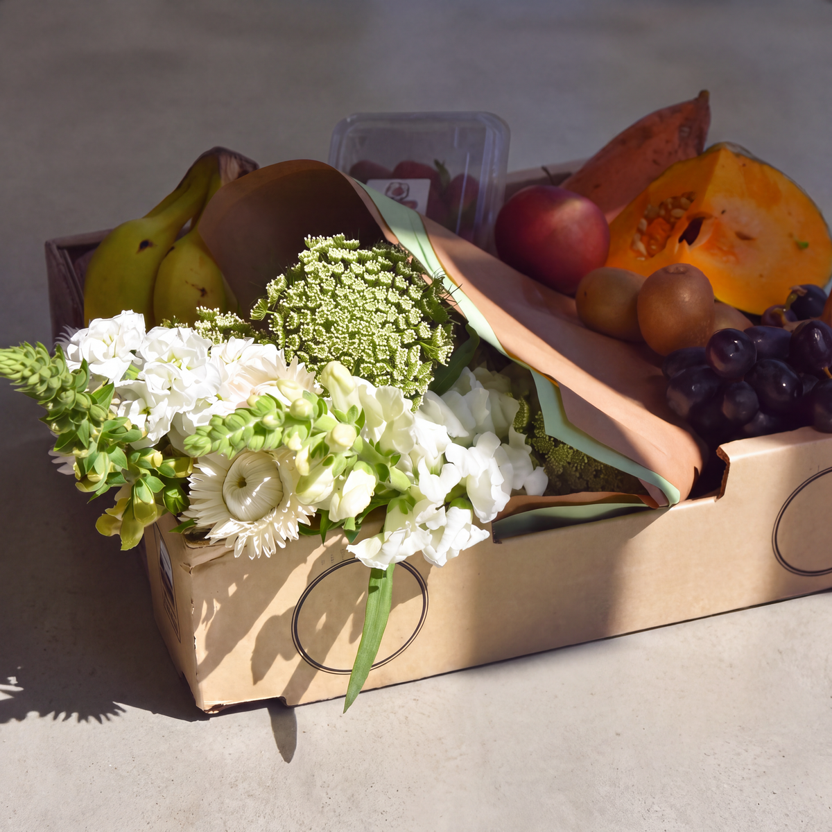 Fruit & Veg Box - With Flowers