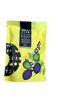 Olives-Mount Zero 80g Mix olives (pouch) Lemon & Thyme