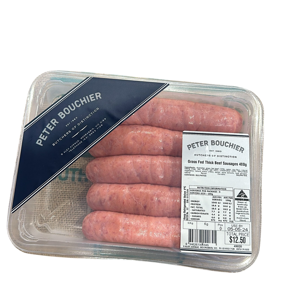 Peter Bouchier-Grass Fed Beef thick sausages 480g