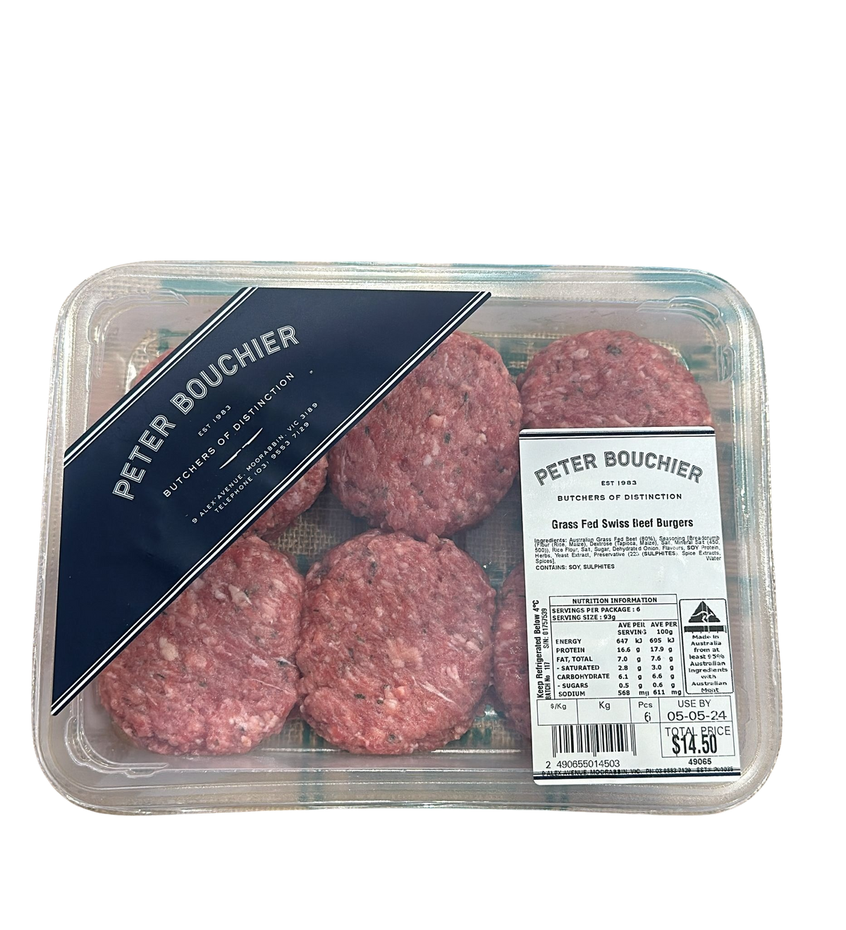 Peter Bouchier-  Grass Fed Beef Burgers(6 pack)