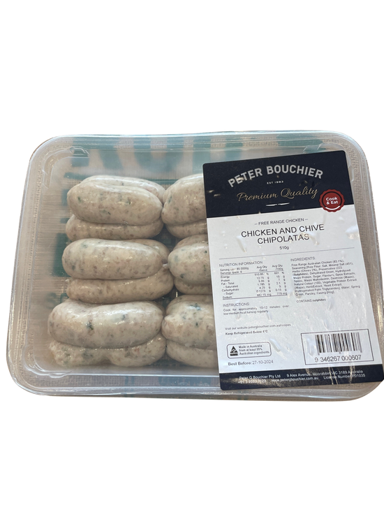 Peter Bouchier - Chicken and Chive Chipolatas, 510g