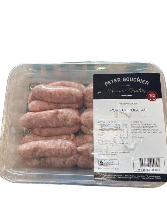 Peter Bouchier - Pork Chipolatas, 510g