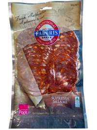 Salami -Hot Sopressa ,Sliced 100g (Fabbris Smallgoods)