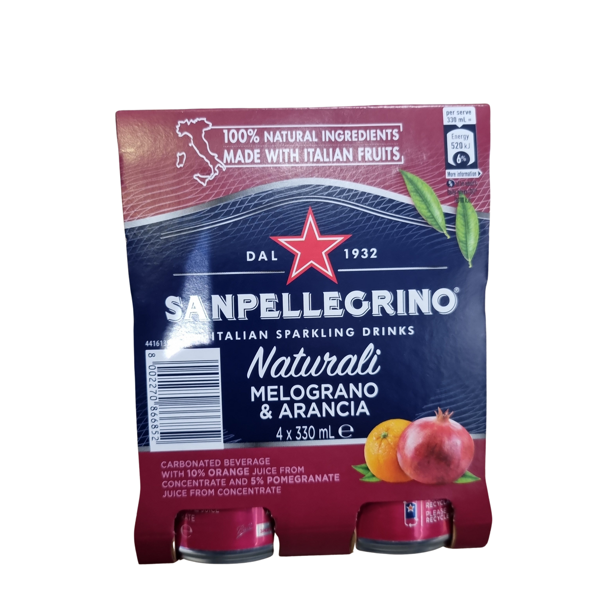 Sanpellegrino -Melara Pomegranate 330ml 4 pack