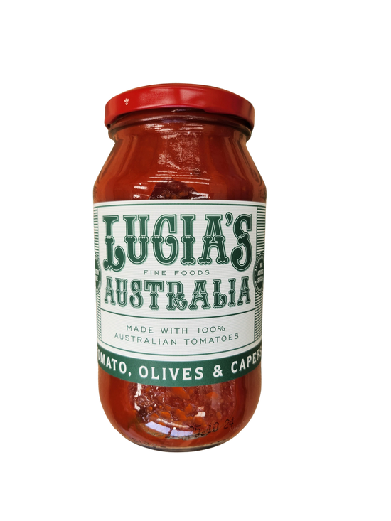 Sauce- Lucia's Tomato , Olive & Capers 500g