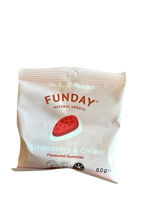 Strawberries & Cream - Funday No Sugar Lollies 50g
