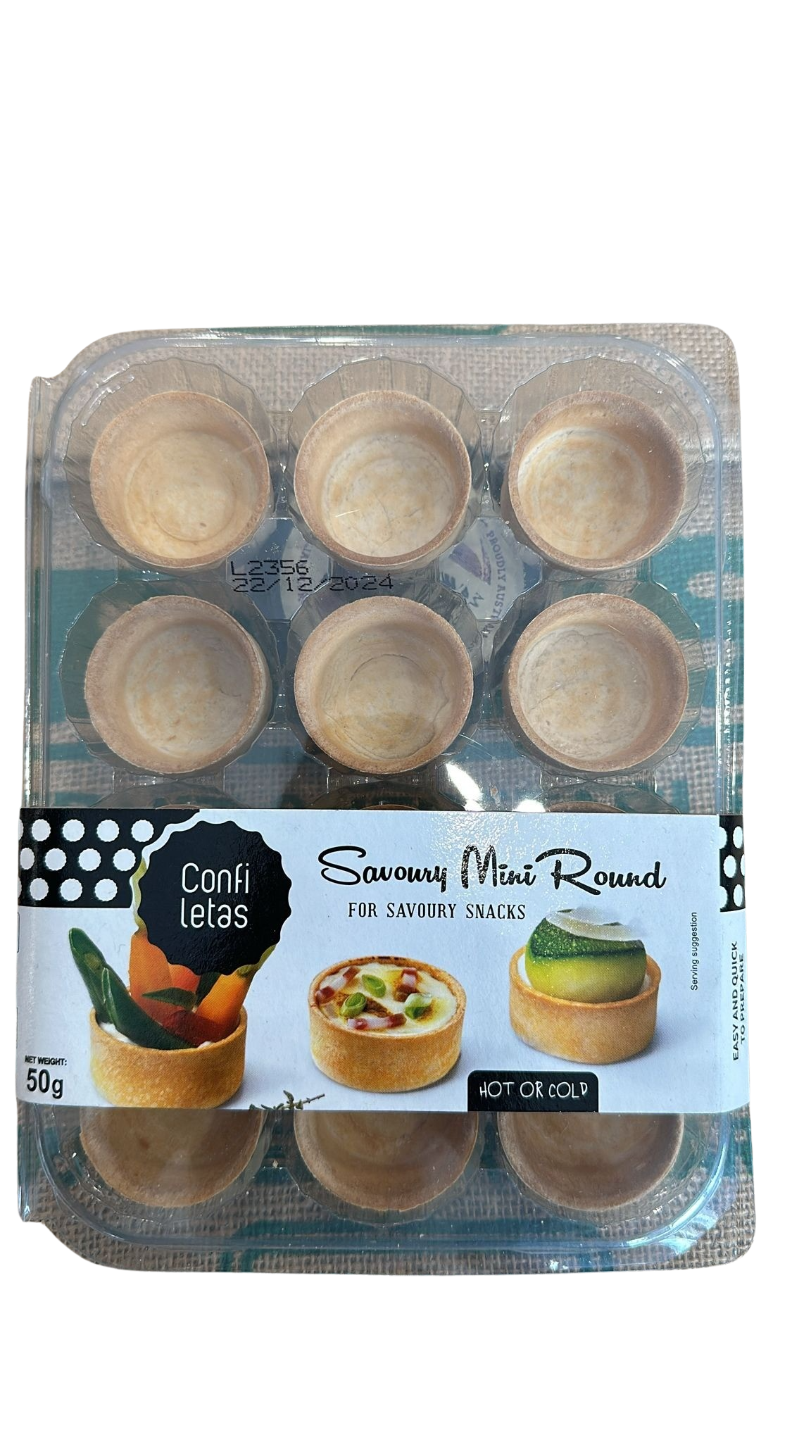 Tart-Shells Savoury Mini 12 pack ( hot or cold)