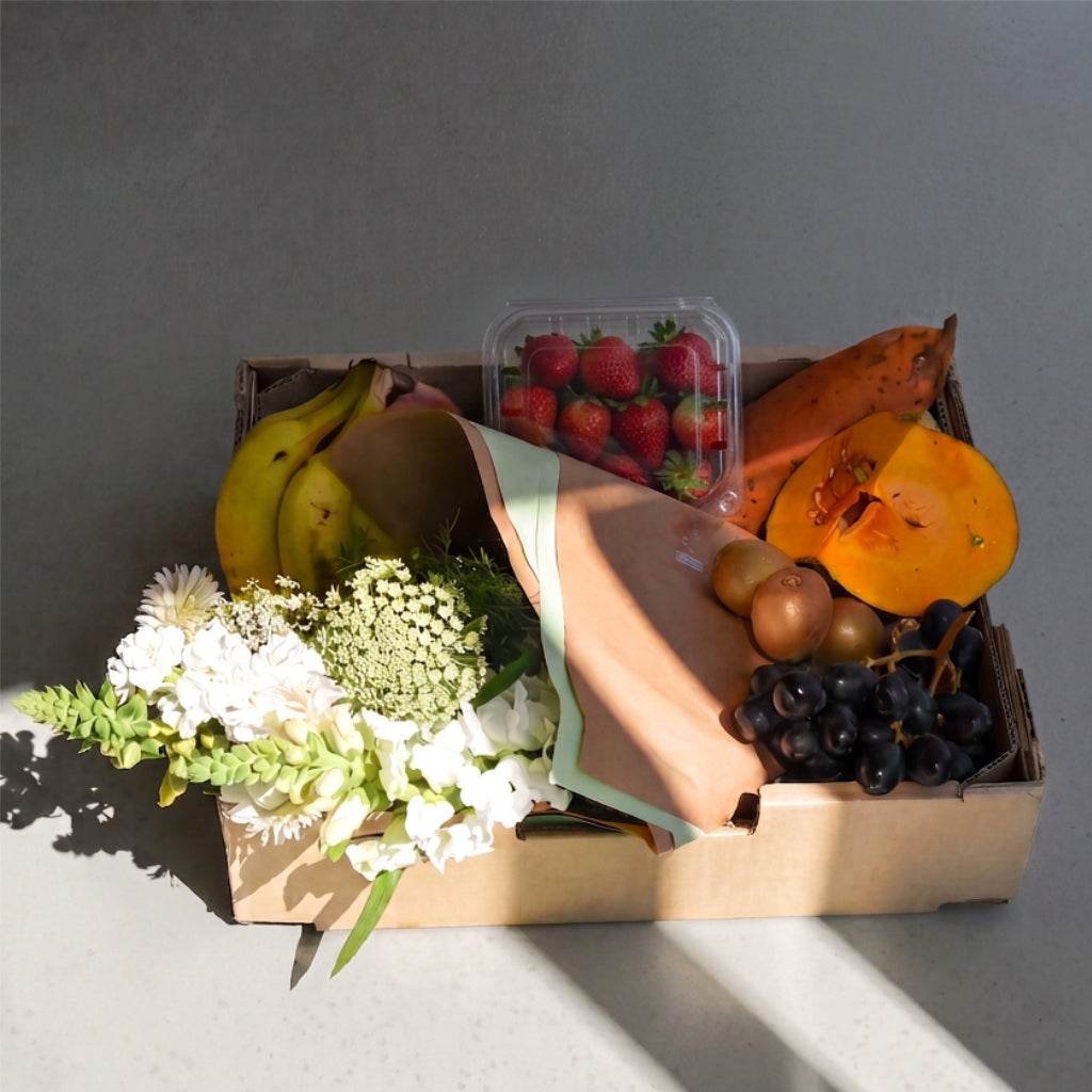 Fruit & Veg Box - With Flowers